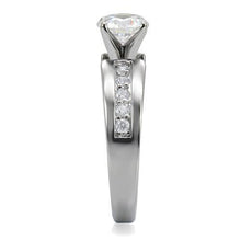 TK068 - Stainless Steel Ring High polished (no plating) Women AAA Grade CZ Clear