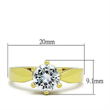 TK071G - Stainless Steel Ring IP Gold(Ion Plating) Women AAA Grade CZ Clear