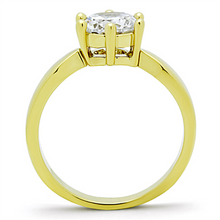 TK071G - Stainless Steel Ring IP Gold(Ion Plating) Women AAA Grade CZ Clear