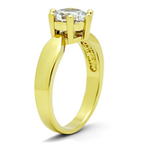 TK071G - Stainless Steel Ring IP Gold(Ion Plating) Women AAA Grade CZ Clear