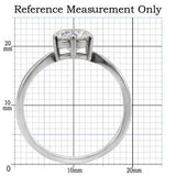 TK071 - Stainless Steel Ring High polished (no plating) Women AAA Grade CZ Clear