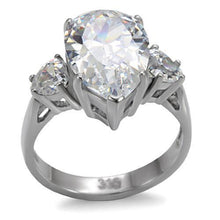 TK076 - Stainless Steel Ring High polished (no plating) Women AAA Grade CZ Clear