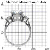 TK076 - Stainless Steel Ring High polished (no plating) Women AAA Grade CZ Clear