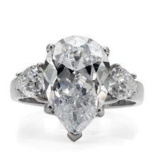 TK076 - Stainless Steel Ring High polished (no plating) Women AAA Grade CZ Clear