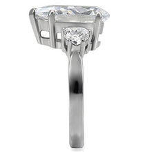TK076 - Stainless Steel Ring High polished (no plating) Women AAA Grade CZ Clear