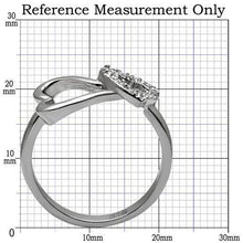 TK077 - Stainless Steel Ring High polished (no plating) Women AAA Grade CZ Clear