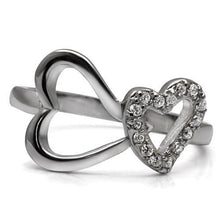 TK077 - Stainless Steel Ring High polished (no plating) Women AAA Grade CZ Clear