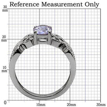 TK079 - Stainless Steel Ring High polished (no plating) Women AAA Grade CZ Light Amethyst