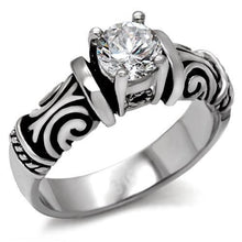 TK082 - Stainless Steel Ring High polished (no plating) Women AAA Grade CZ Clear