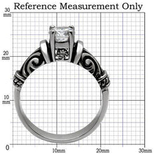 TK082 - Stainless Steel Ring High polished (no plating) Women AAA Grade CZ Clear