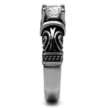 TK082 - Stainless Steel Ring High polished (no plating) Women AAA Grade CZ Clear