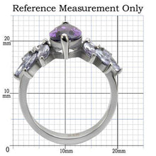 TK085 - Stainless Steel Ring High polished (no plating) Women AAA Grade CZ Amethyst
