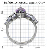 TK085 - Stainless Steel Ring High polished (no plating) Women AAA Grade CZ Amethyst