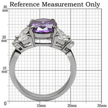 TK086 - Stainless Steel Ring High polished (no plating) Women AAA Grade CZ Amethyst
