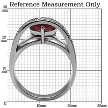 TK089 - Stainless Steel Ring High polished (no plating) Women AAA Grade CZ Ruby