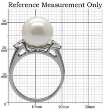 TK090 - Stainless Steel Ring High polished (no plating) Women Synthetic Aurora Borealis (Rainbow Effect)