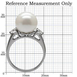 TK090 - Stainless Steel Ring High polished (no plating) Women Synthetic Aurora Borealis (Rainbow Effect)