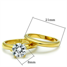 TK097G - Stainless Steel Ring IP Gold(Ion Plating) Women AAA Grade CZ Clear