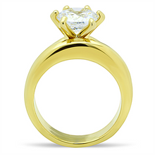 TK097G - Stainless Steel Ring IP Gold(Ion Plating) Women AAA Grade CZ Clear