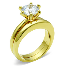 TK097G - Stainless Steel Ring IP Gold(Ion Plating) Women AAA Grade CZ Clear