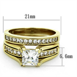 TK0W384 - Stainless Steel Ring IP Gold(Ion Plating) Women AAA Grade CZ Clear