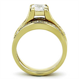 TK0W384 - Stainless Steel Ring IP Gold(Ion Plating) Women AAA Grade CZ Clear