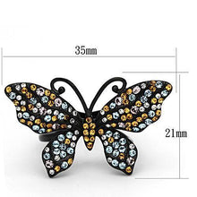 TK1004 - Stainless Steel Ring IP Black(Ion Plating) Women Top Grade Crystal Multi Color