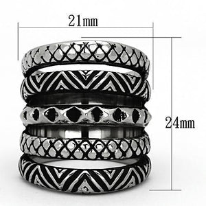 TK1008 - Stainless Steel Ring High polished (no plating) Women No Stone No Stone