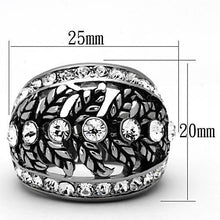 TK1015 - Stainless Steel Ring High polished (no plating) Women Top Grade Crystal Clear