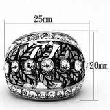 TK1015 - Stainless Steel Ring High polished (no plating) Women Top Grade Crystal Clear