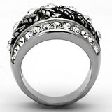 TK1015 - Stainless Steel Ring High polished (no plating) Women Top Grade Crystal Clear