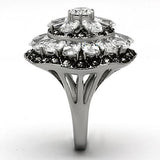 TK1016 - Stainless Steel Ring High polished (no plating) Women AAA Grade CZ Clear
