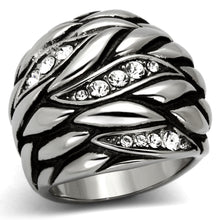 TK1020 - Stainless Steel Ring High polished (no plating) Women Top Grade Crystal Clear