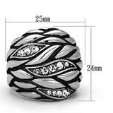 TK1020 - Stainless Steel Ring High polished (no plating) Women Top Grade Crystal Clear
