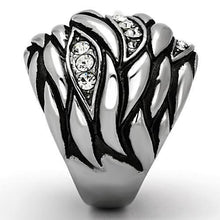 TK1020 - Stainless Steel Ring High polished (no plating) Women Top Grade Crystal Clear
