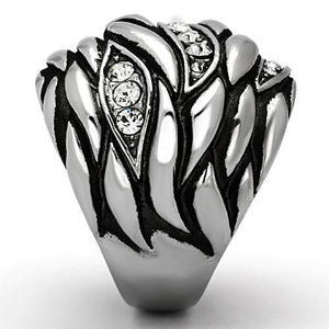 TK1020 - Stainless Steel Ring High polished (no plating) Women Top Grade Crystal Clear