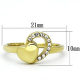 TK1024 - Stainless Steel Ring IP Gold(Ion Plating) Women Top Grade Crystal Clear