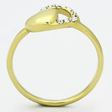 TK1024 - Stainless Steel Ring IP Gold(Ion Plating) Women Top Grade Crystal Clear