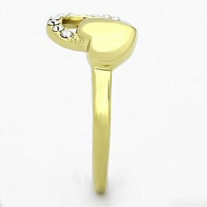 TK1024 - Stainless Steel Ring IP Gold(Ion Plating) Women Top Grade Crystal Clear