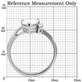 TK102 - Stainless Steel Ring High polished (no plating) Women AAA Grade CZ Clear