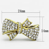TK1032 - Stainless Steel Ring IP Gold(Ion Plating) Women Top Grade Crystal Clear