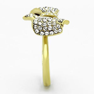 TK1032 - Stainless Steel Ring IP Gold(Ion Plating) Women Top Grade Crystal Clear
