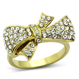 TK1032 - Stainless Steel Ring IP Gold(Ion Plating) Women Top Grade Crystal Clear