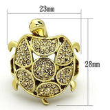 TK1035 - Stainless Steel Ring IP Gold(Ion Plating) Women Top Grade Crystal Citrine Yellow