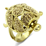 TK1035 - Stainless Steel Ring IP Gold(Ion Plating) Women Top Grade Crystal Citrine Yellow