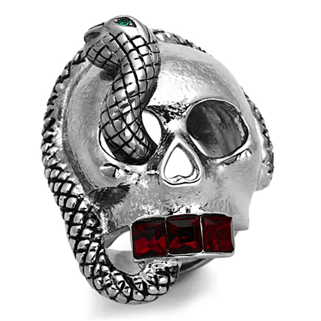 TK1038 - Stainless Steel Ring High polished (no plating) Men Top Grade Crystal Multi Color