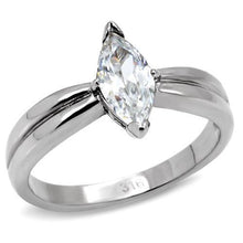 TK103 - Stainless Steel Ring High polished (no plating) Women AAA Grade CZ Clear