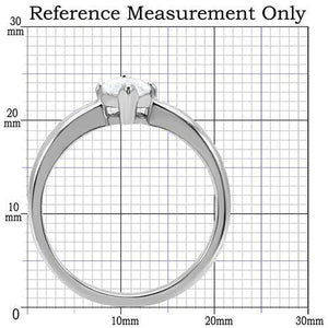 TK103 - Stainless Steel Ring High polished (no plating) Women AAA Grade CZ Clear