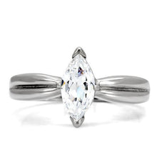 TK103 - Stainless Steel Ring High polished (no plating) Women AAA Grade CZ Clear