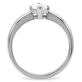 TK103 - Stainless Steel Ring High polished (no plating) Women AAA Grade CZ Clear